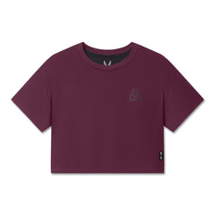 W082. SUPIMA® Ice-Skin™ Reversible Crop Tee - Merlot/Black