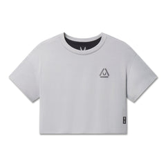 W082. SUPIMA® Ice-Skin™ Reversible Crop Tee - Slate Grey/Black