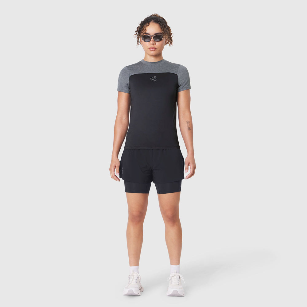 W086. AEROSILVER® UPF50+ Run Tee - Black