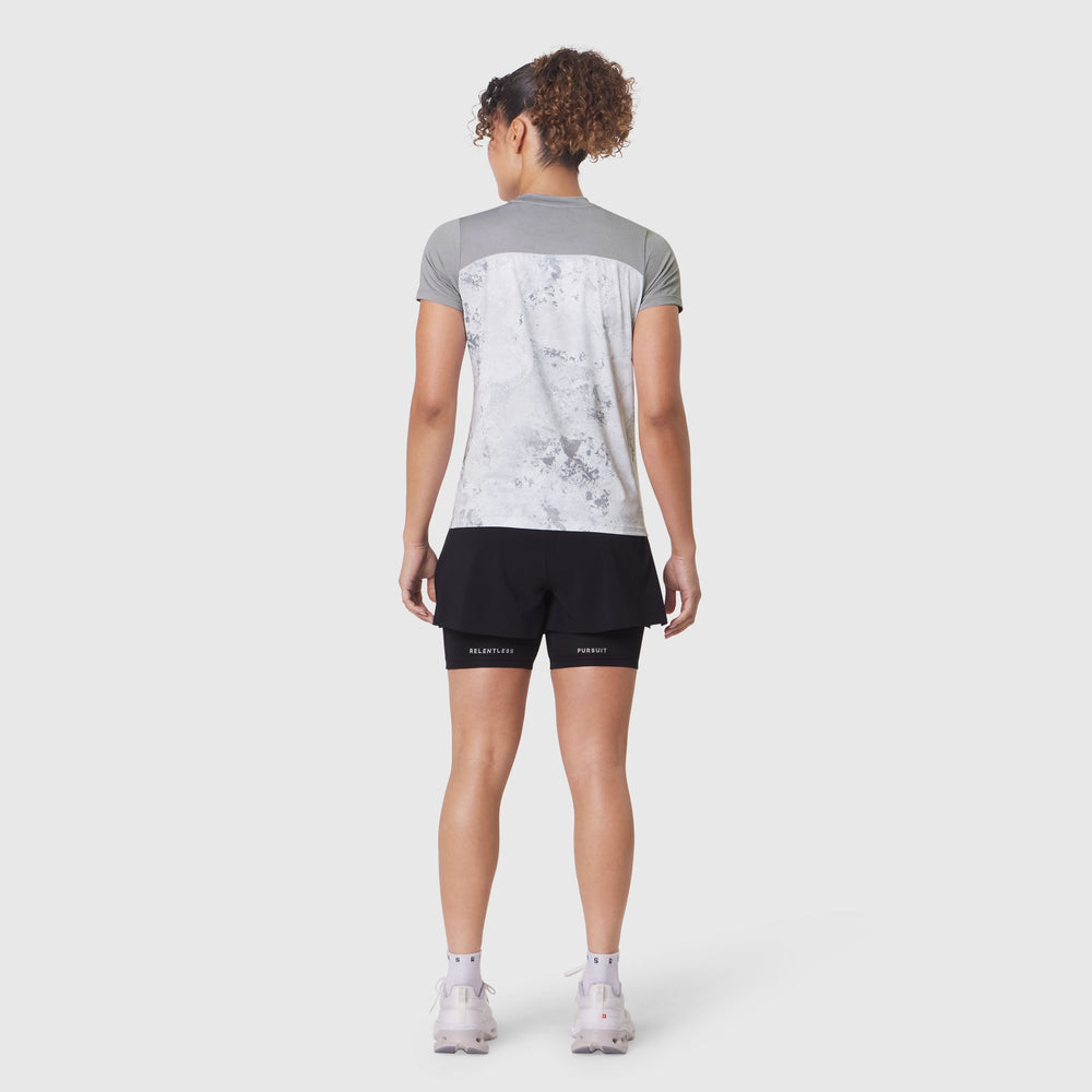 W086. AEROSILVER® UPF50+ Run Tee - Sedona Snow Camo