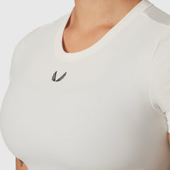 W019. LYCRA® Cropped Tee - Ivory Cream
