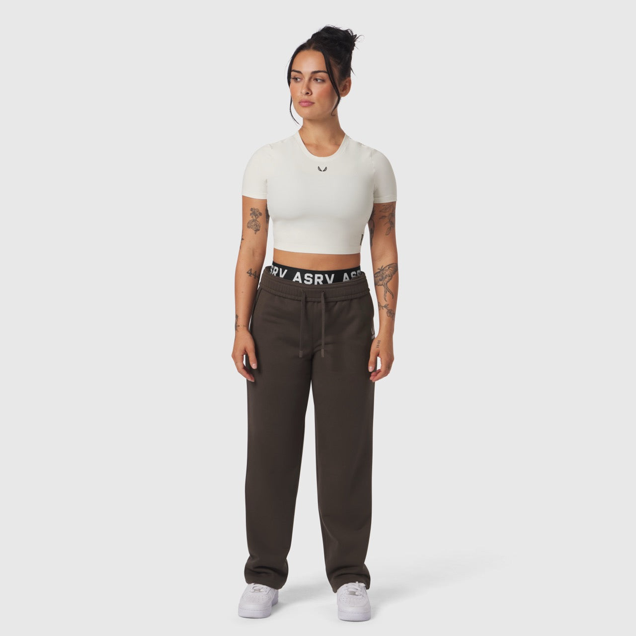 W019. LYCRA® Cropped Tee - Ivory Cream
