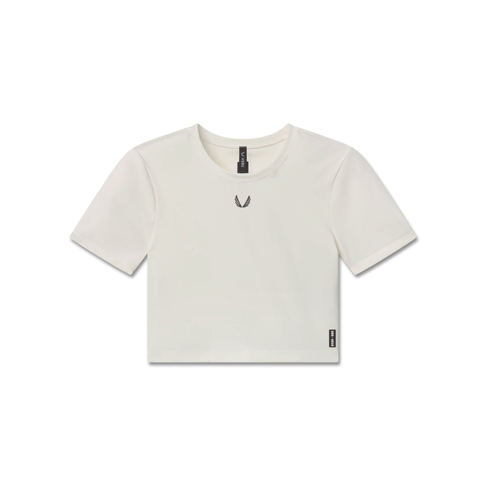 W019. LYCRA® Cropped Tee - Ivory Cream