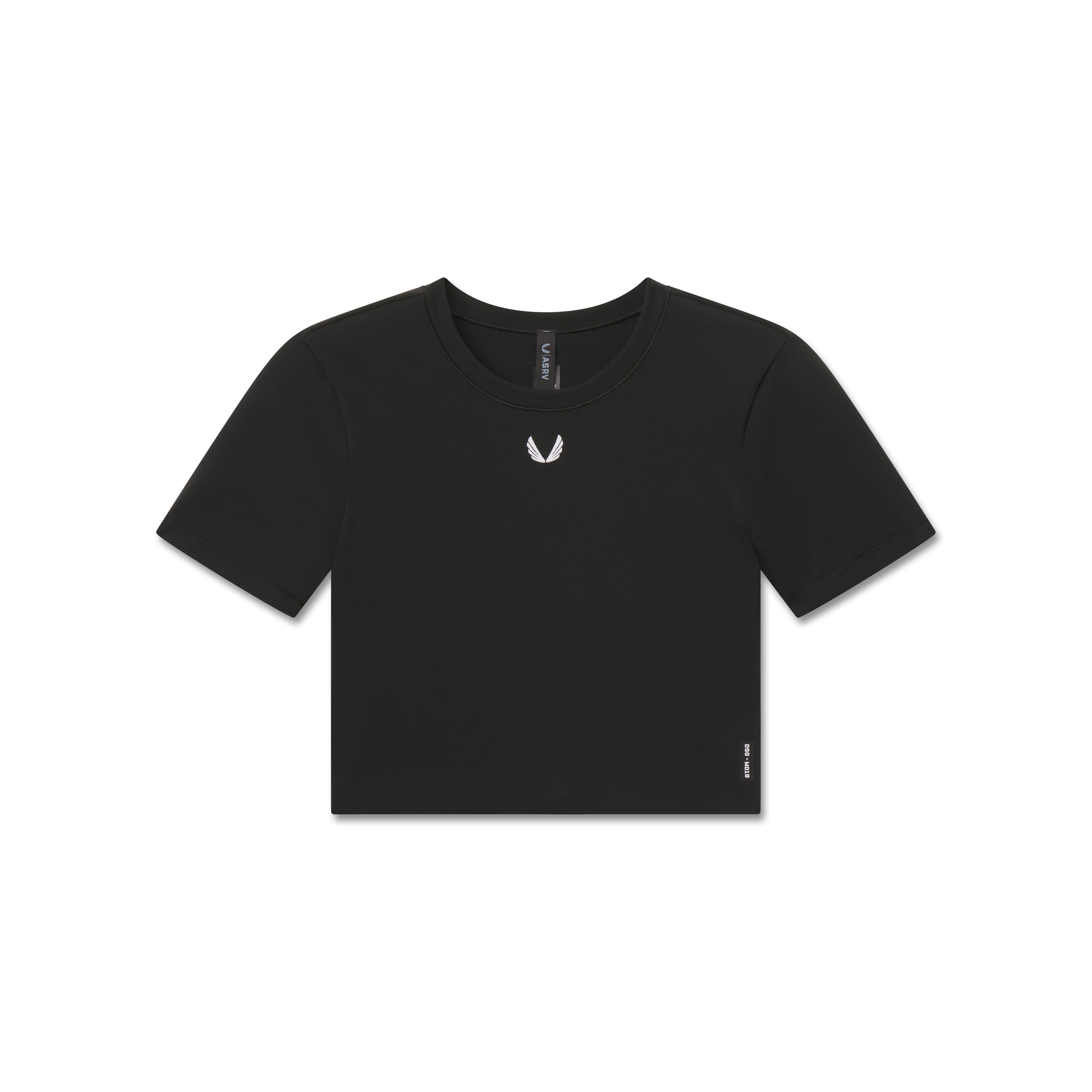 W019. LYCRA® Cropped Tee - Black