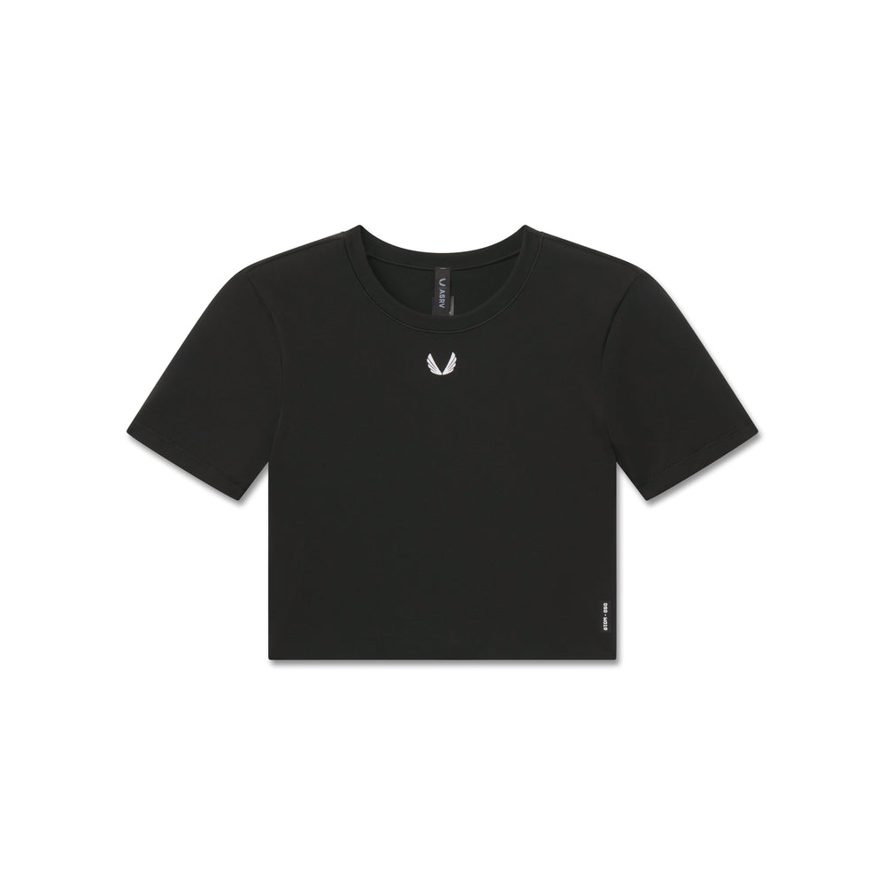 W019. LYCRA® Cropped Tee - Black
