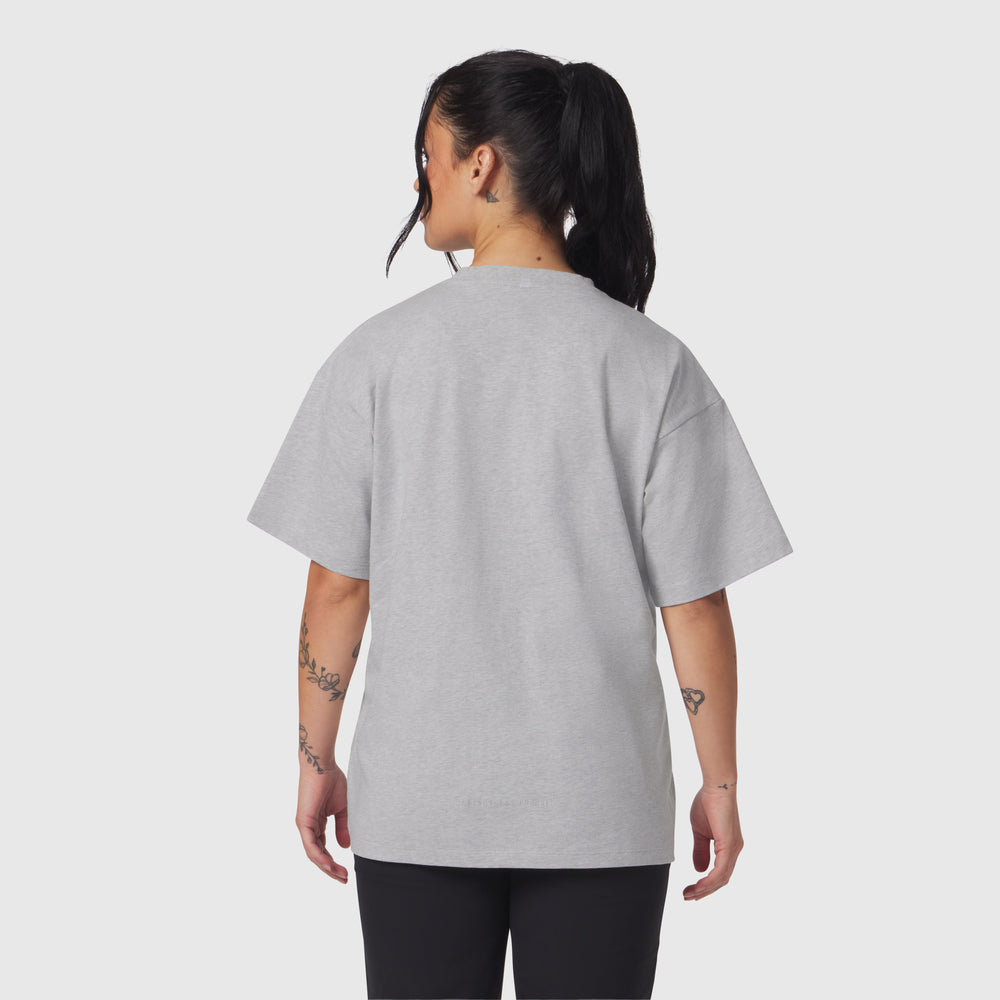 1102. Distressed Relaxed Tee - Heather Grey