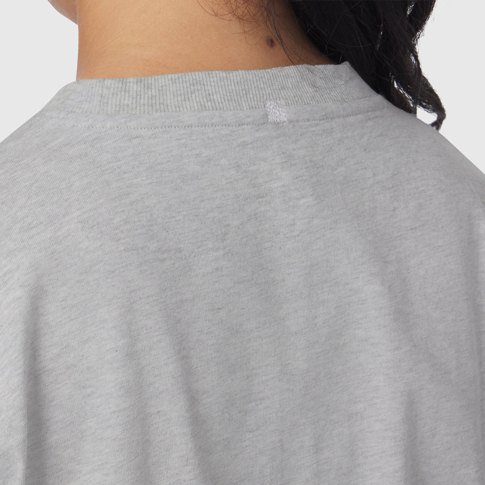 1102. Distressed Relaxed Tee - Heather Grey