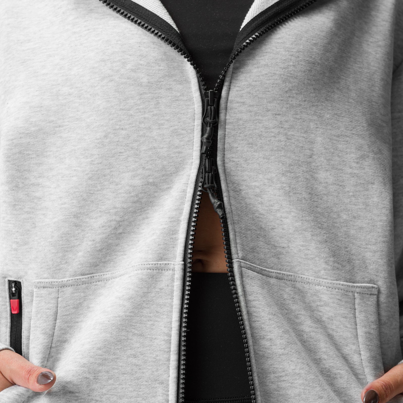 ASRV x Equinox Sorona® French-Terry Oversized Zip Hoodie - Heather Gre