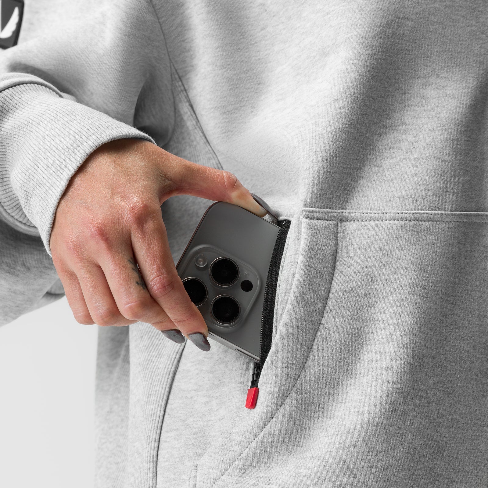 ASRV x Equinox Sorona® French-Terry Oversized Zip Hoodie - Heather Gre