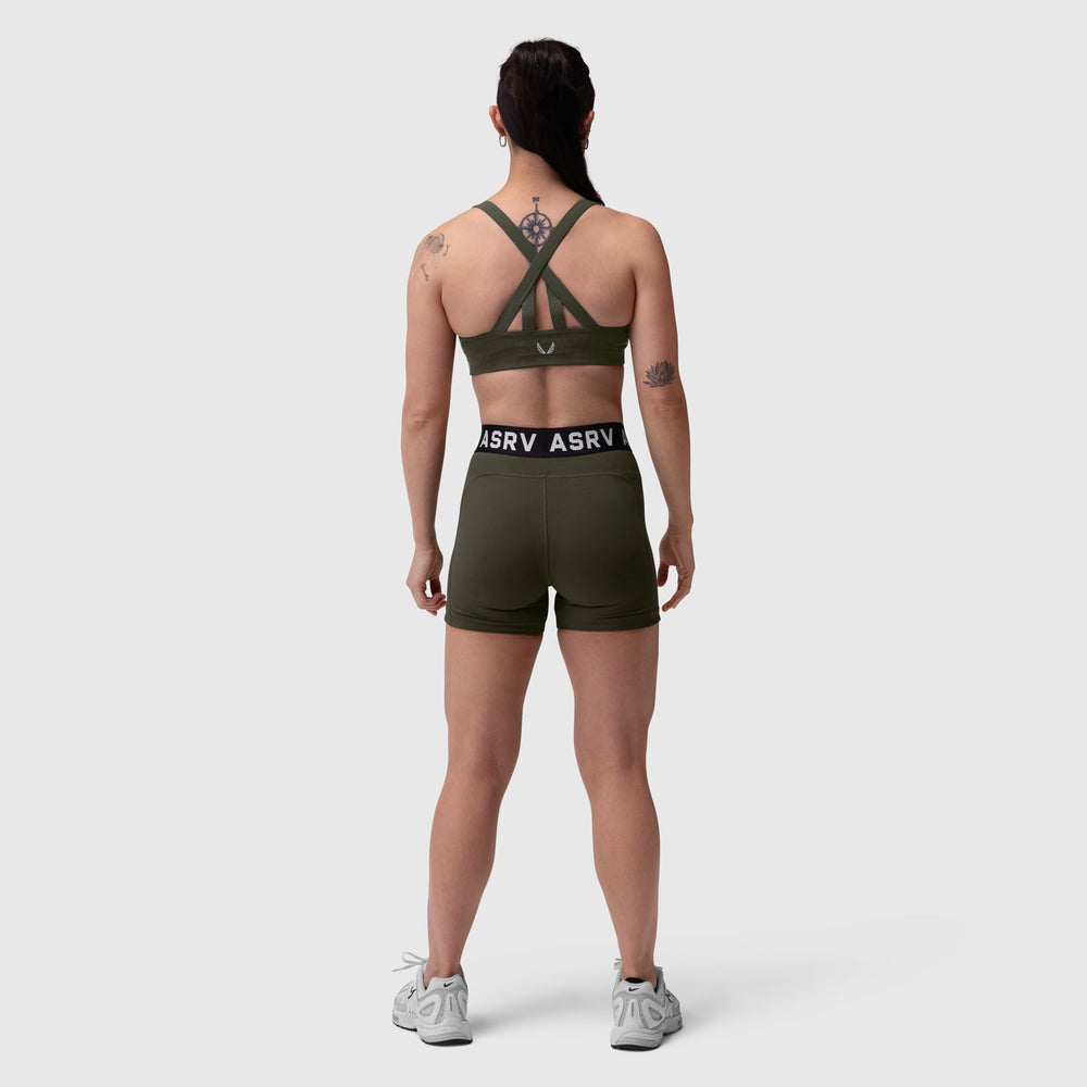 W027. LYCRA® Ribbed Short - Olive