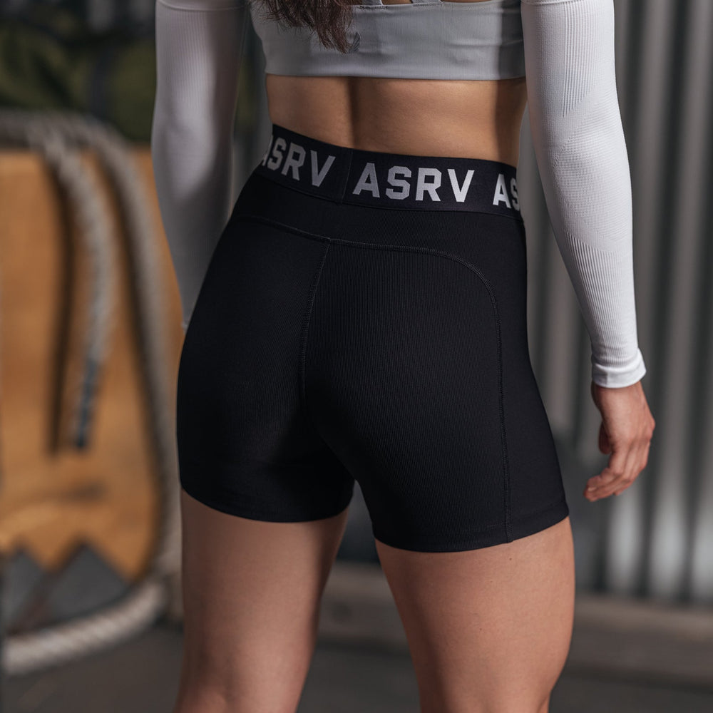 W027. LYCRA® Ribbed Short - Black