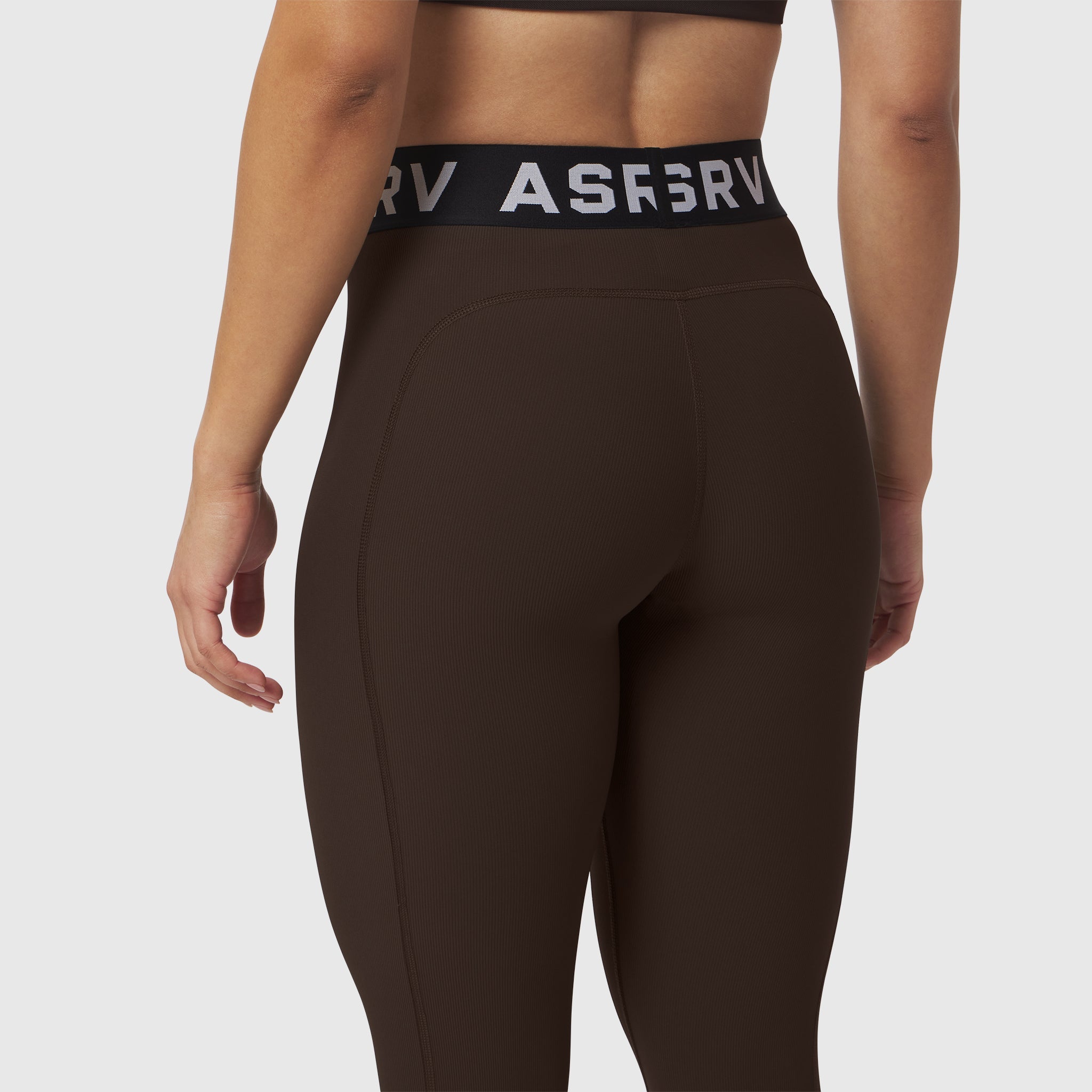W071. LYCRA® Ribbed Legging - Dark Earth