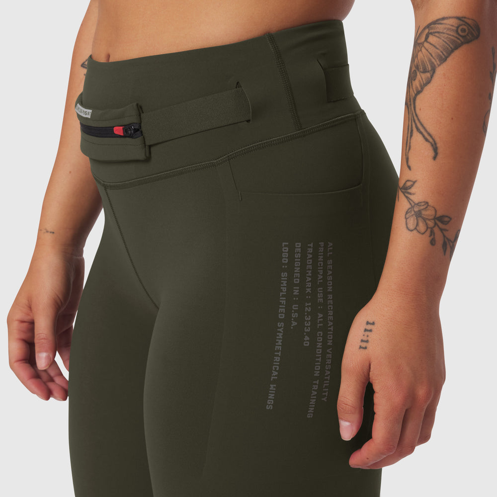W030. LYCRA® 3-in-1 Legging - Olive