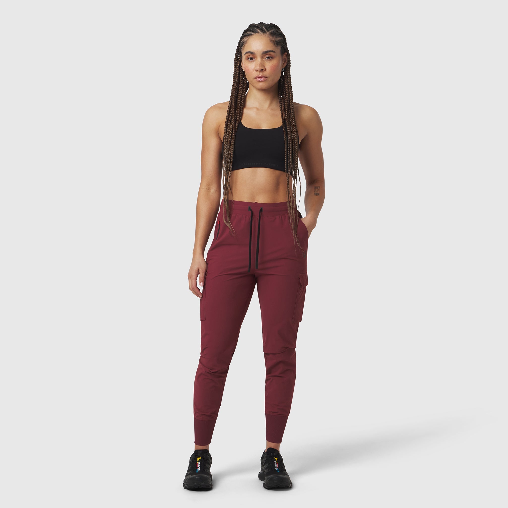 W032. Tetra-Lite® Cargo High Rib Jogger - Crimson