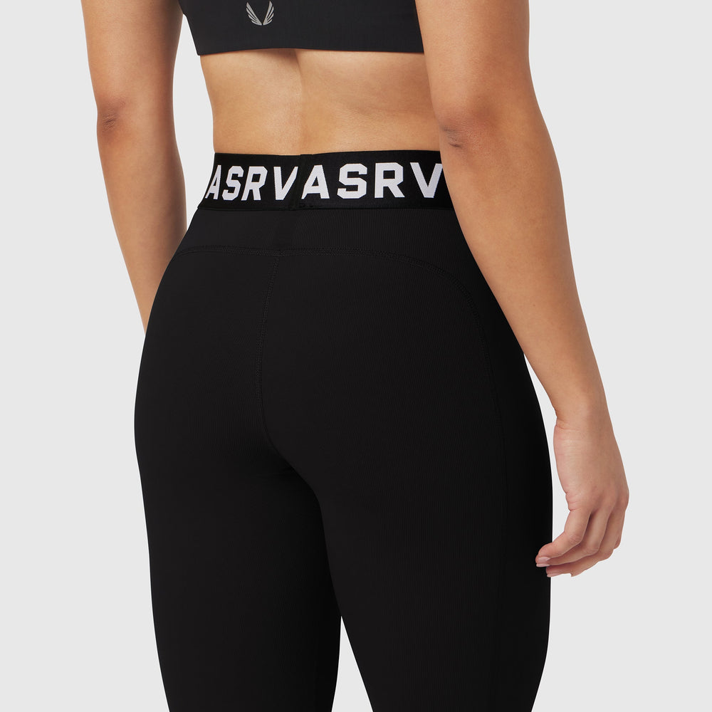 W071. LYCRA® Ribbed Legging - Black