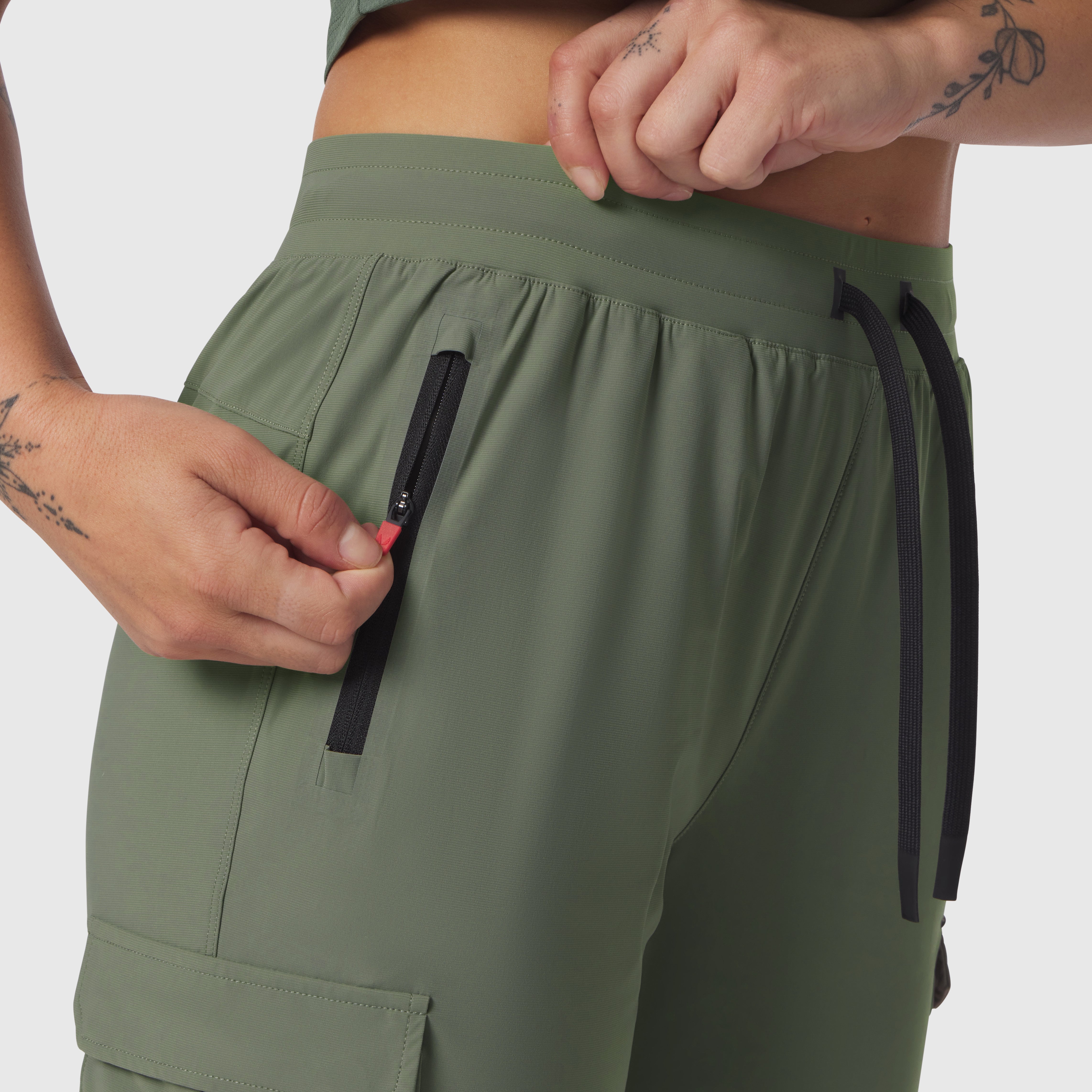 W032. Tetra-Lite® Cargo High Rib Jogger - Sage