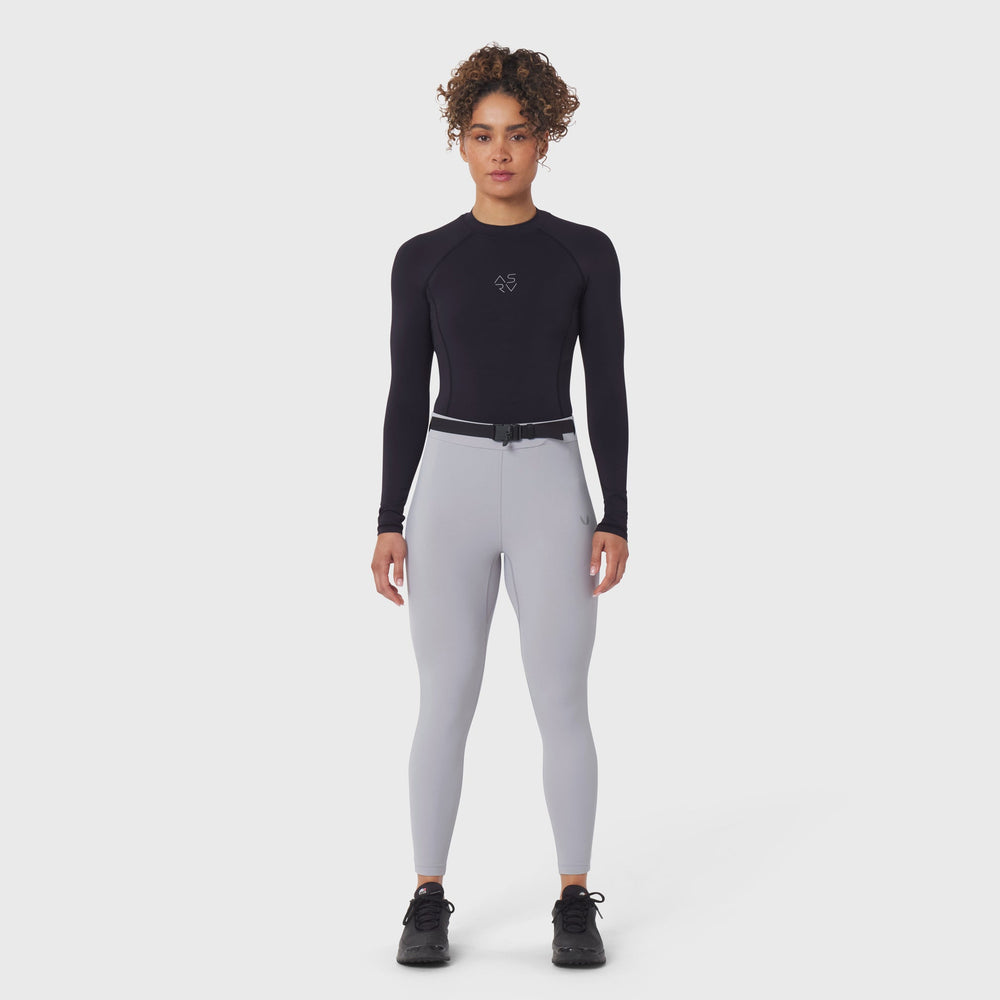 W059. Hybrid Belt-Pack Run Legging - Slate Grey