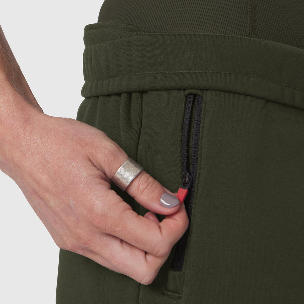 W034. Sorona® Terry Straight Leg Sweats - Olive