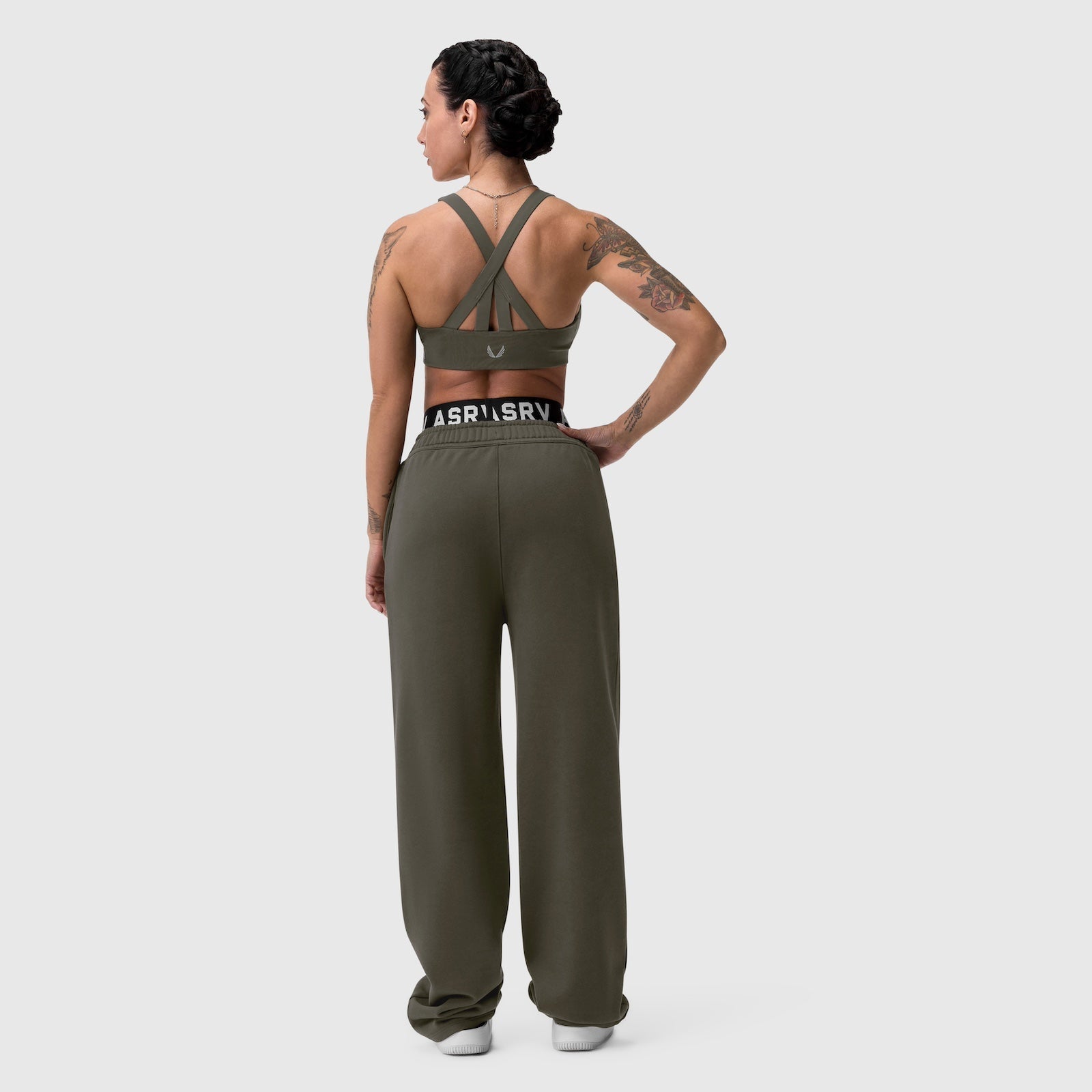 W034. Sorona® Terry Straight Leg Sweats - Olive