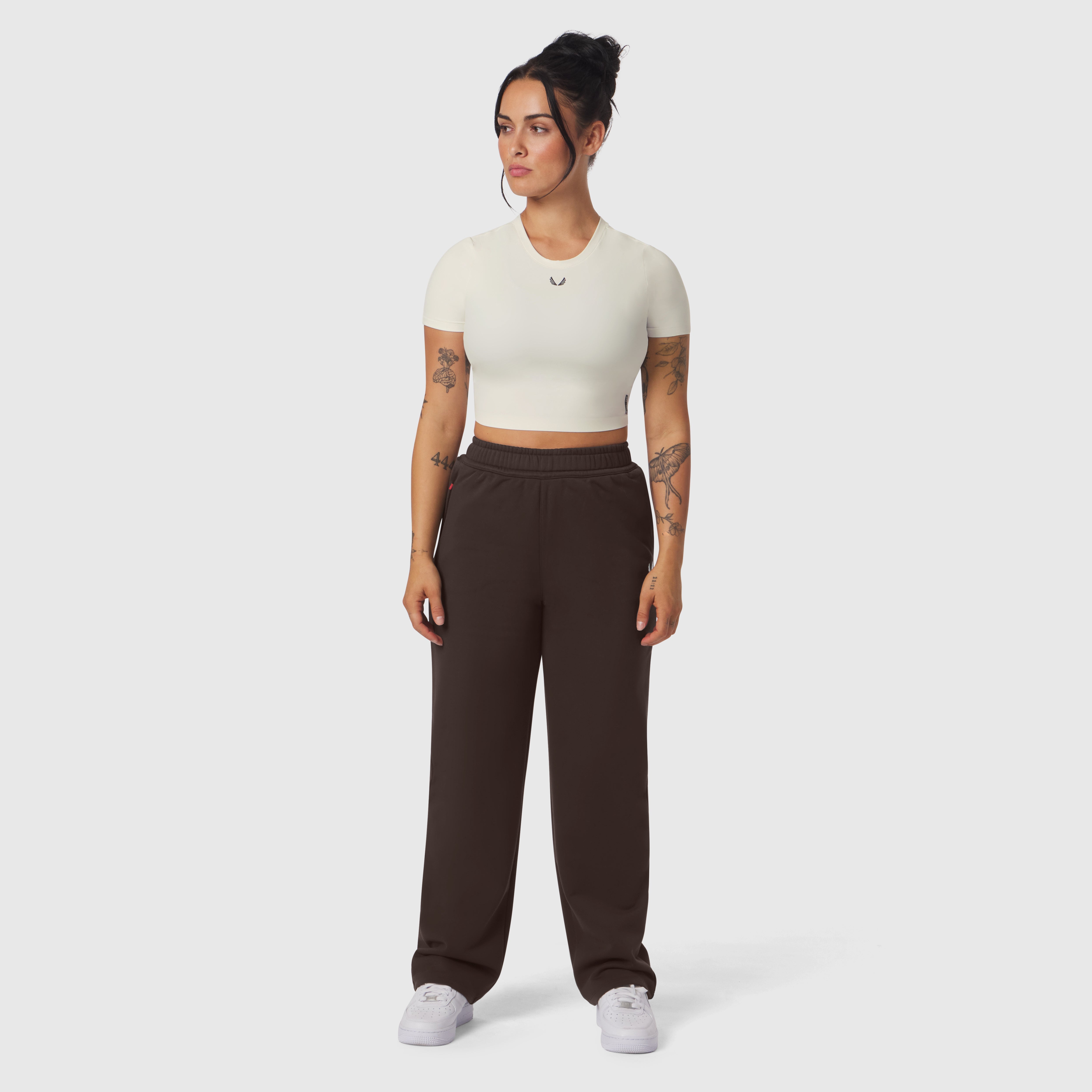 W034. Sorona® Terry Straight Leg Sweats - Dark Earth