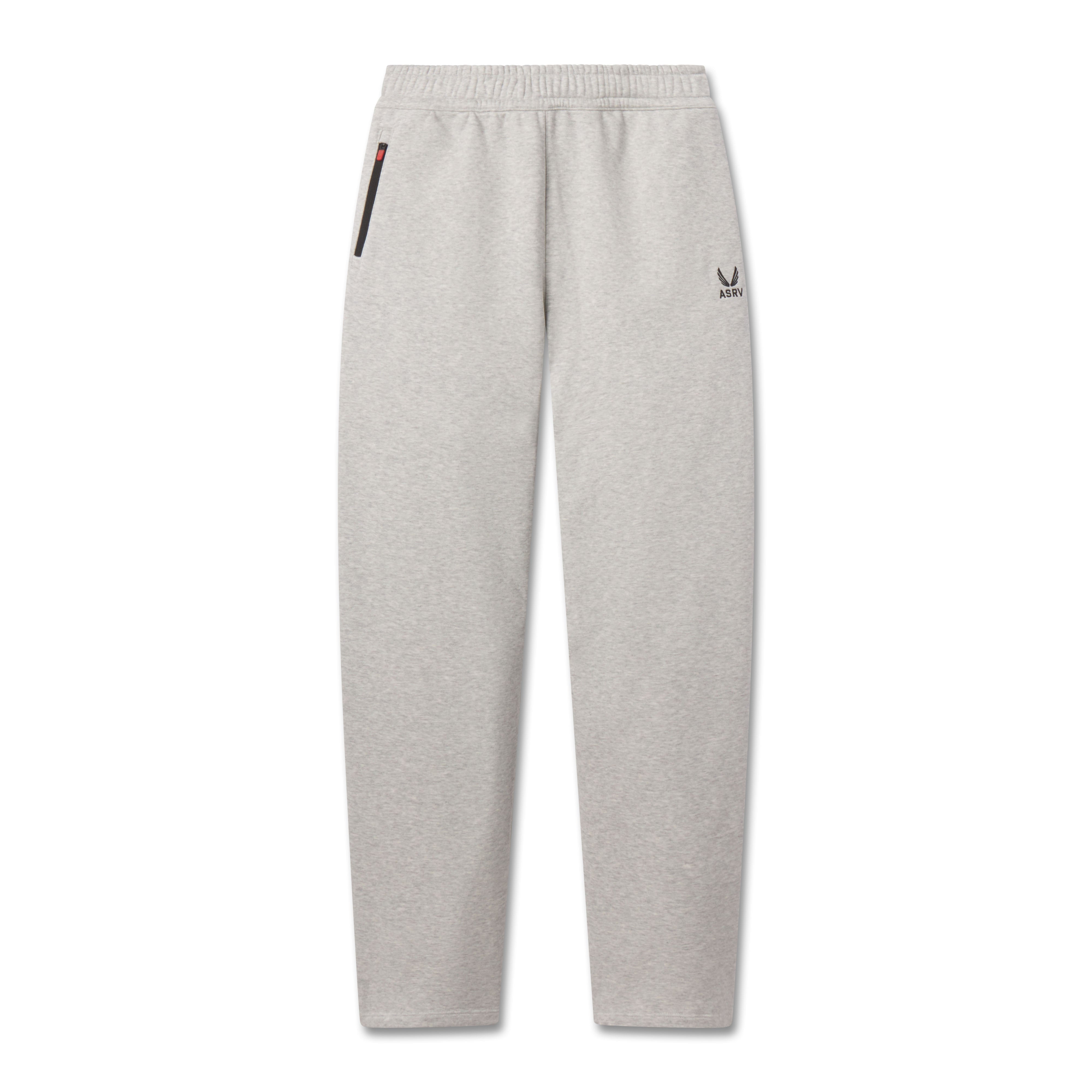 W034. Sorona® Terry Straight Leg Sweats - Heather Grey