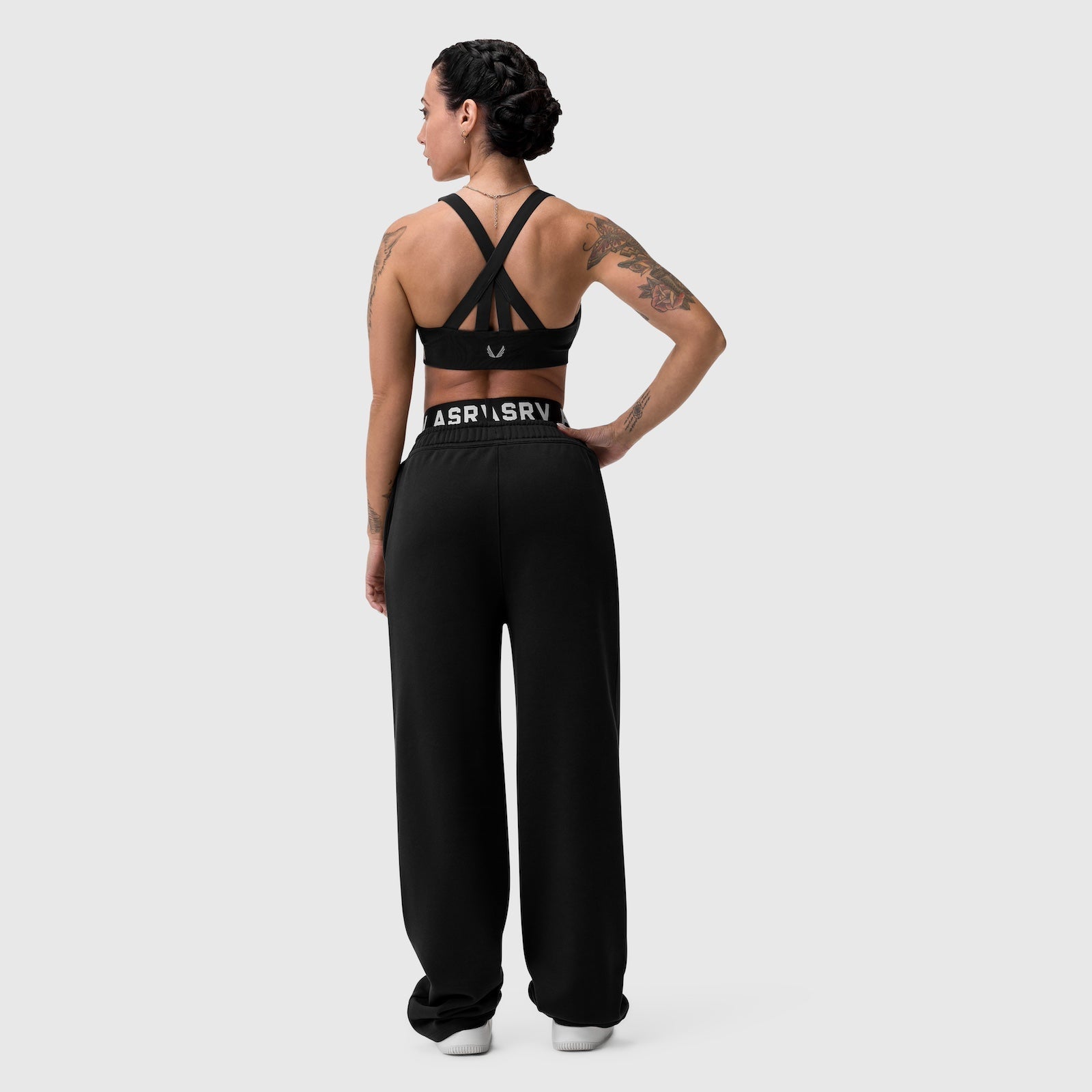 W034. Sorona® Terry Straight Leg Sweats - Black