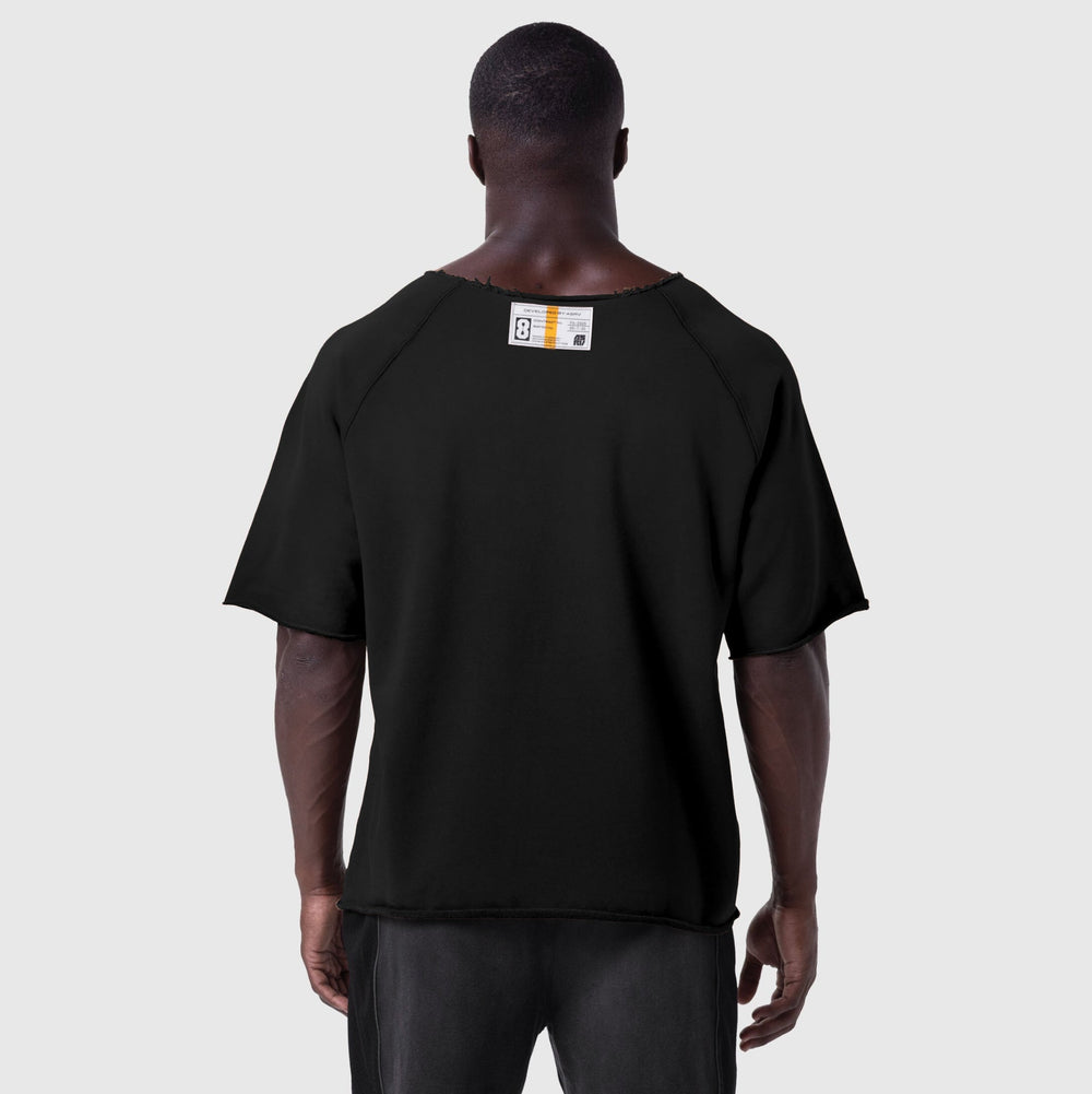 1114. Vintage Raw Hem Pump Cover - Black