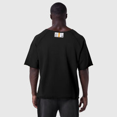 1114. Vintage Raw Hem Pump Cover - Black