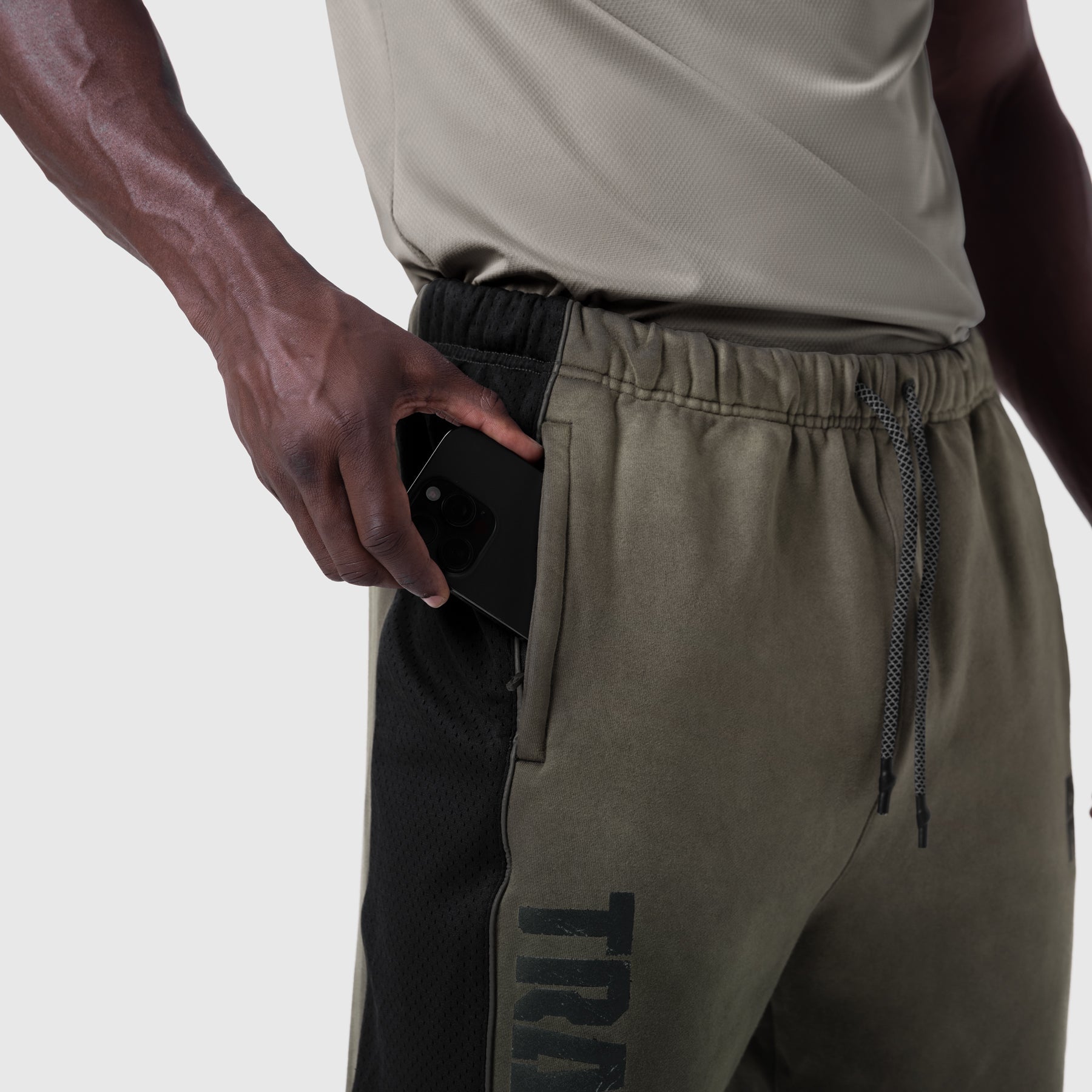 1120. Tech-Terry™ Mesh Panel Sweats - Olive "Blade TD"