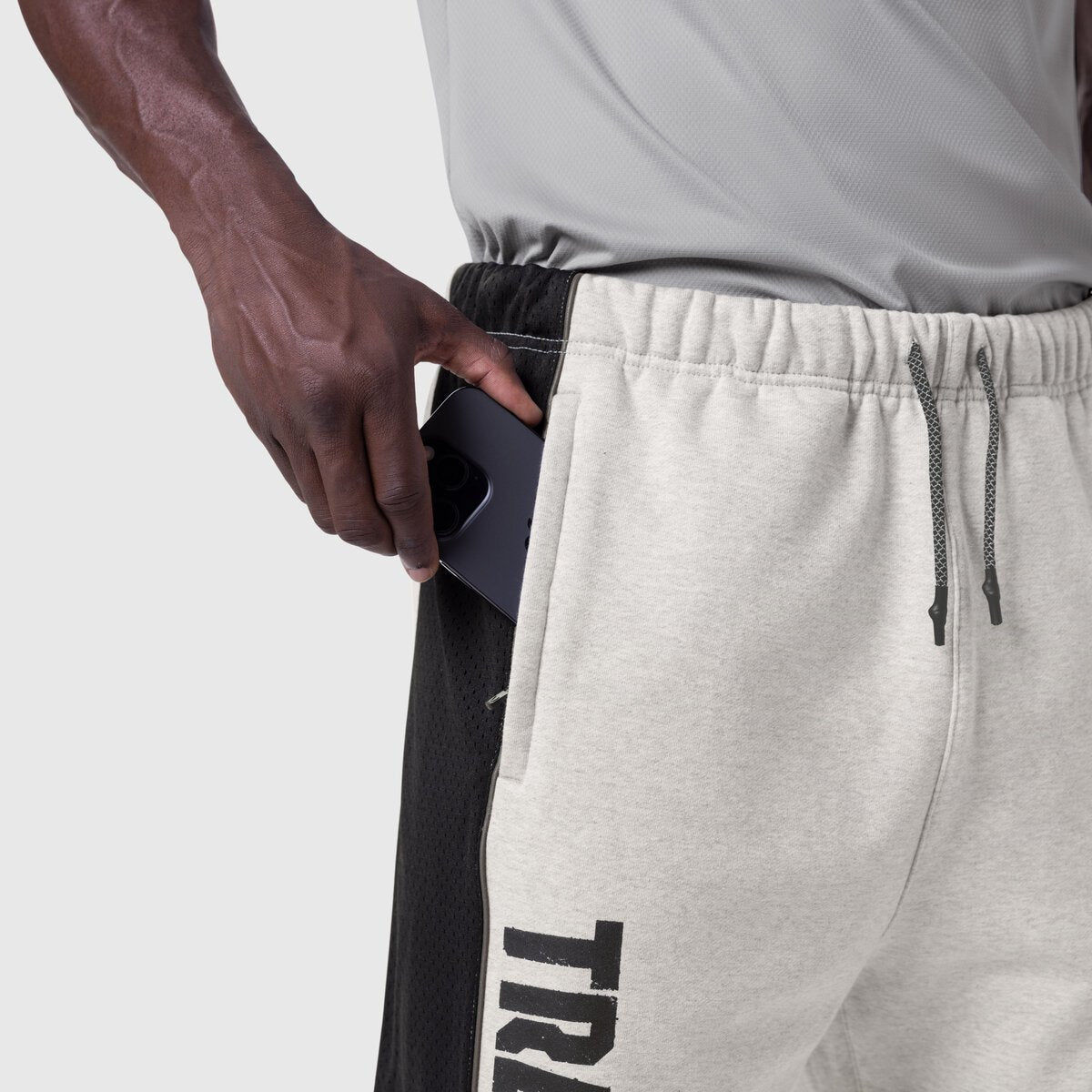 1120. Tech-Terry™ Mesh Panel Sweats - Heather Grey "Blade TD"