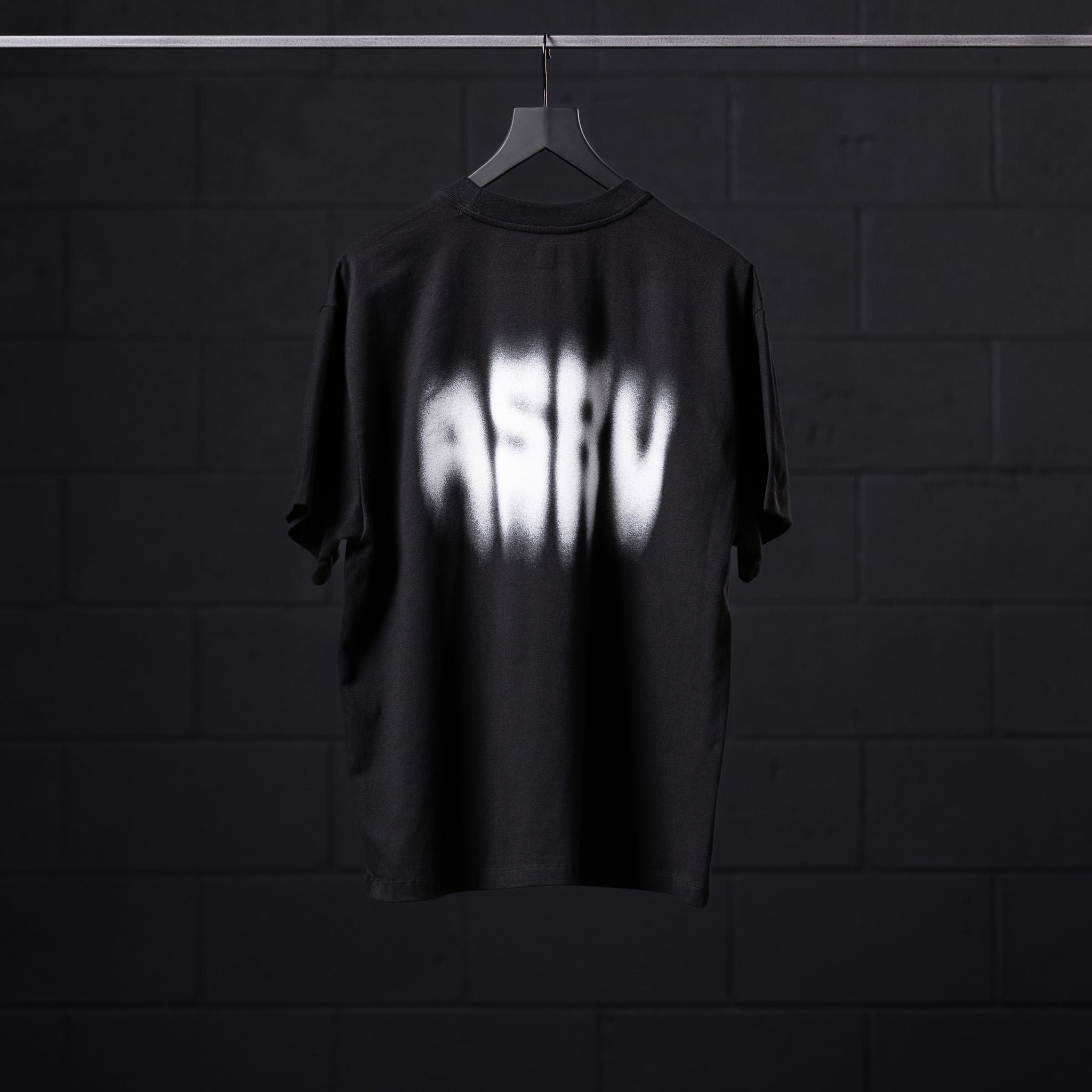0797. Tech Essential™ Relaxed Tee - Black "Motion Blur"
