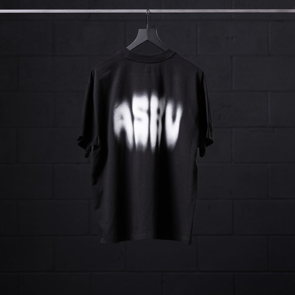 0797. Tech Essential™ Relaxed Tee - Black "Motion Blur"