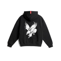 0874. Tech-Terry™ Zip Hoodie - Black "Eagle"