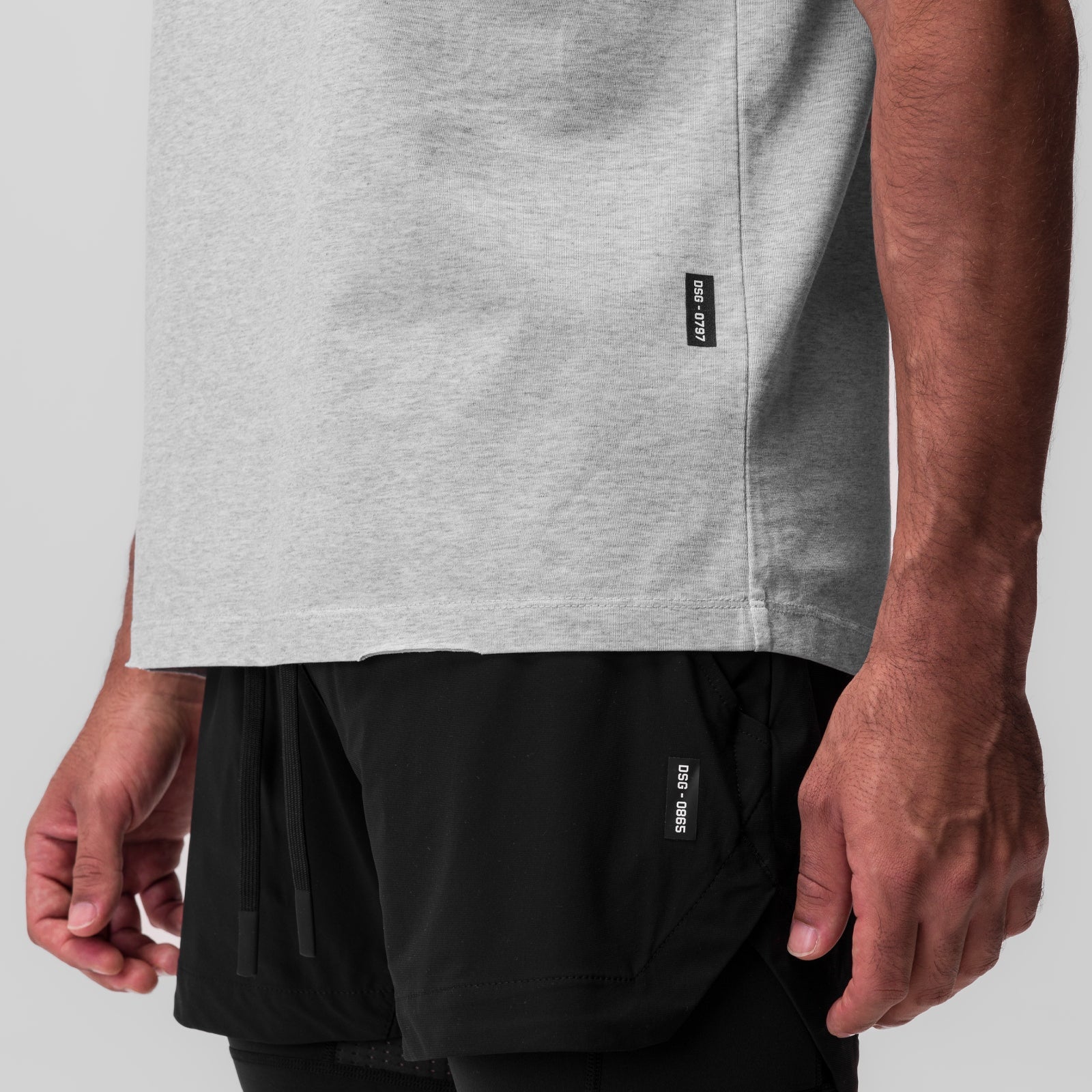 0797. Tech Essential™ Relaxed Tee - Heather Grey "Global"