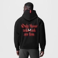 0874. Tech-Terry™ Zip Pocket Hoodie - Black "Target Acquired"