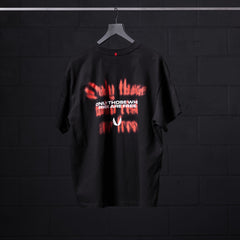 0797. Tech Essential™ Relaxed Tee - Black "Risk Protocol"