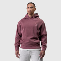 0920. Tech Essential™ Distressed Hoodie - Faded Crimson