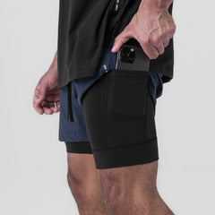 0865. Tetra-Lite® 5" Liner Short - Navy "Wings"/Black