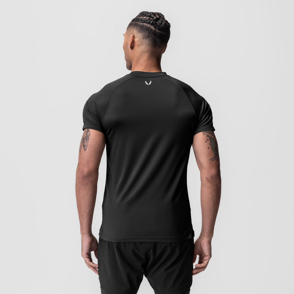 0918. AeroSilver® Fitted Tee - Black "ASRV"
