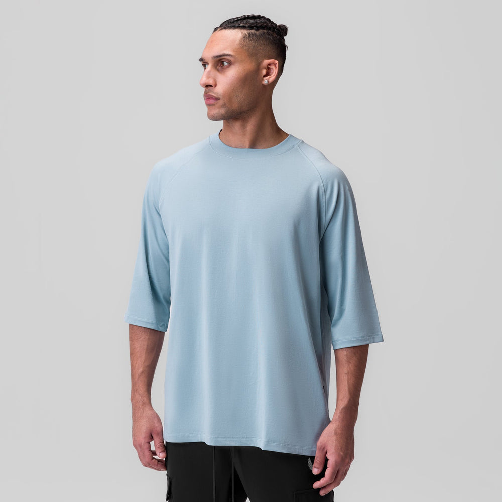 1086. Supima® 3/4-Sleeve Oversized Tee - Light Sky