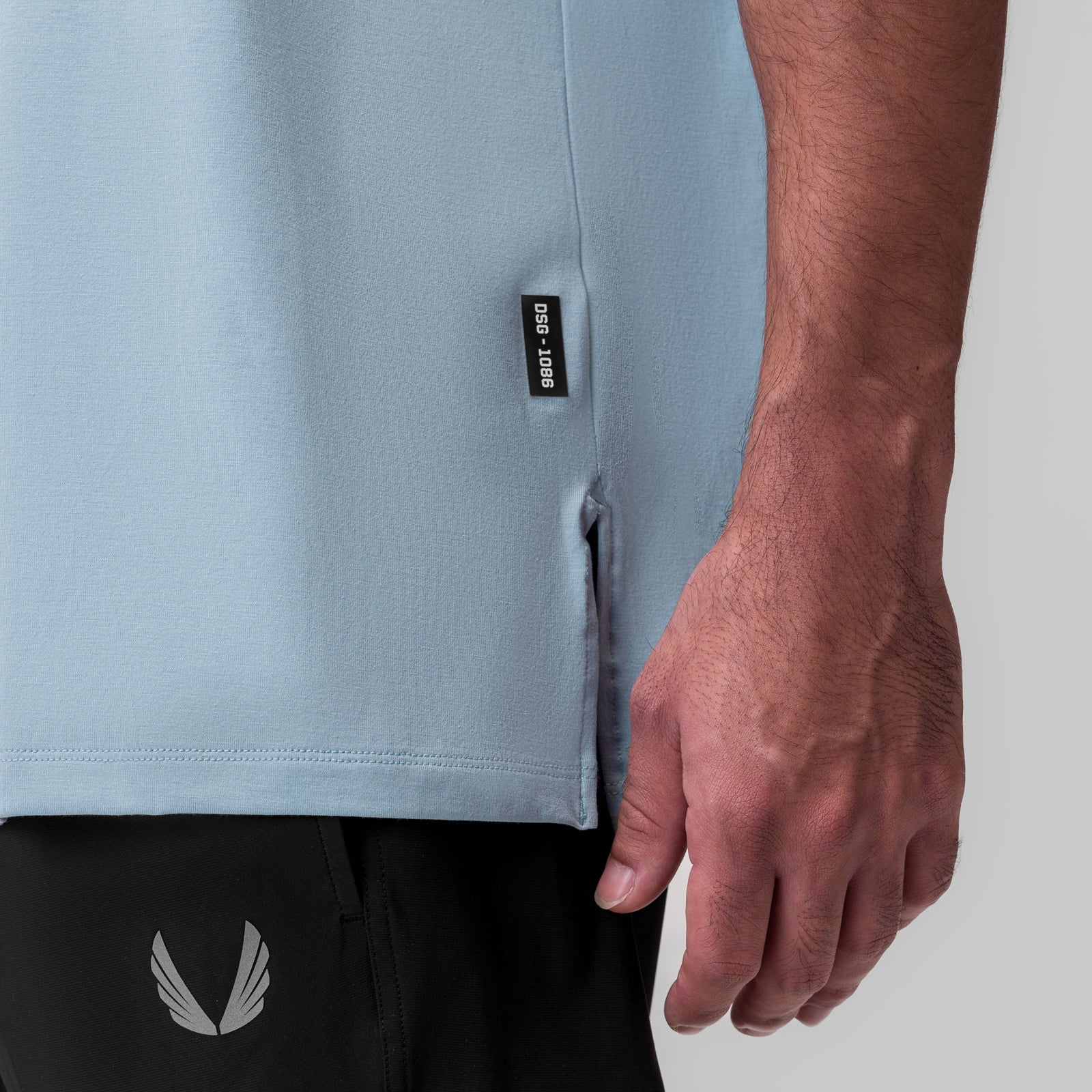 1086. Supima® 3/4-Sleeve Oversized Tee - Light Sky