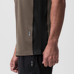 0809. Supima® Mesh Panel Training Singlet - Deep Taupe