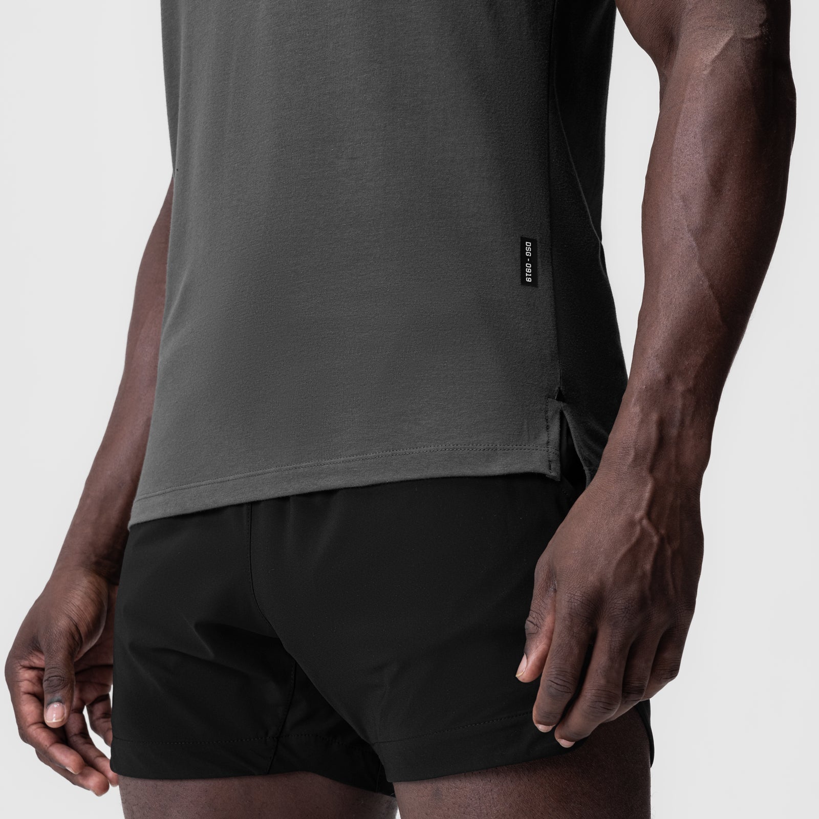 0919. Supima® Fitted Tee - Space Grey