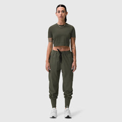 W019. LYCRA® Cropped Tee - Olive