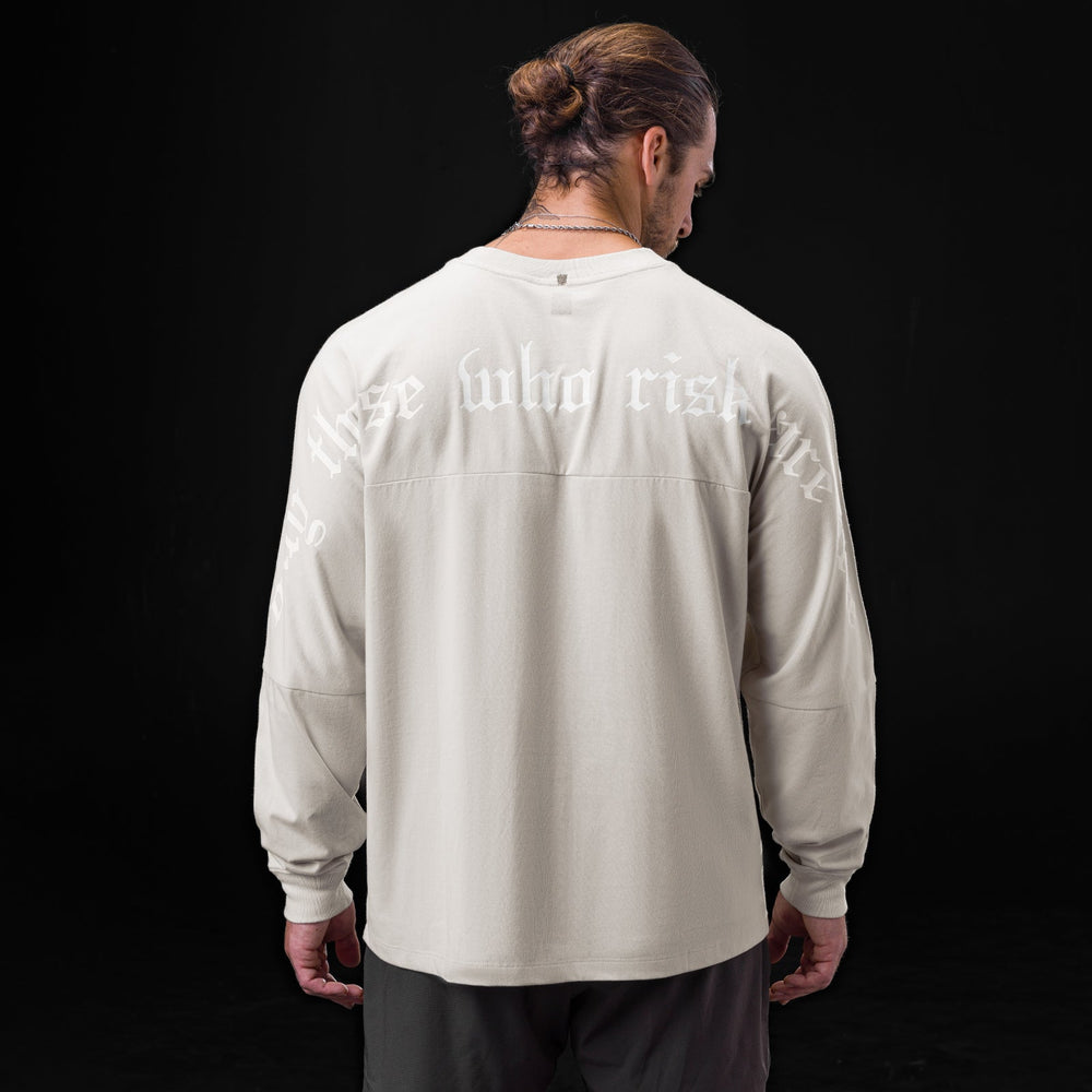 0851. Tech Essential™ Relaxed Long Sleeve - Stone/White "OTWR"