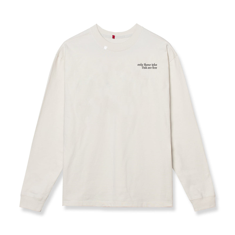 0851. Tech Essential™ Relaxed Long Sleeve - Stone "Brush Wings/ASRV"