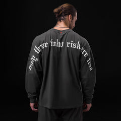 0851. Tech Essential™ Relaxed Long Sleeve - Space Grey/White "OTWR"