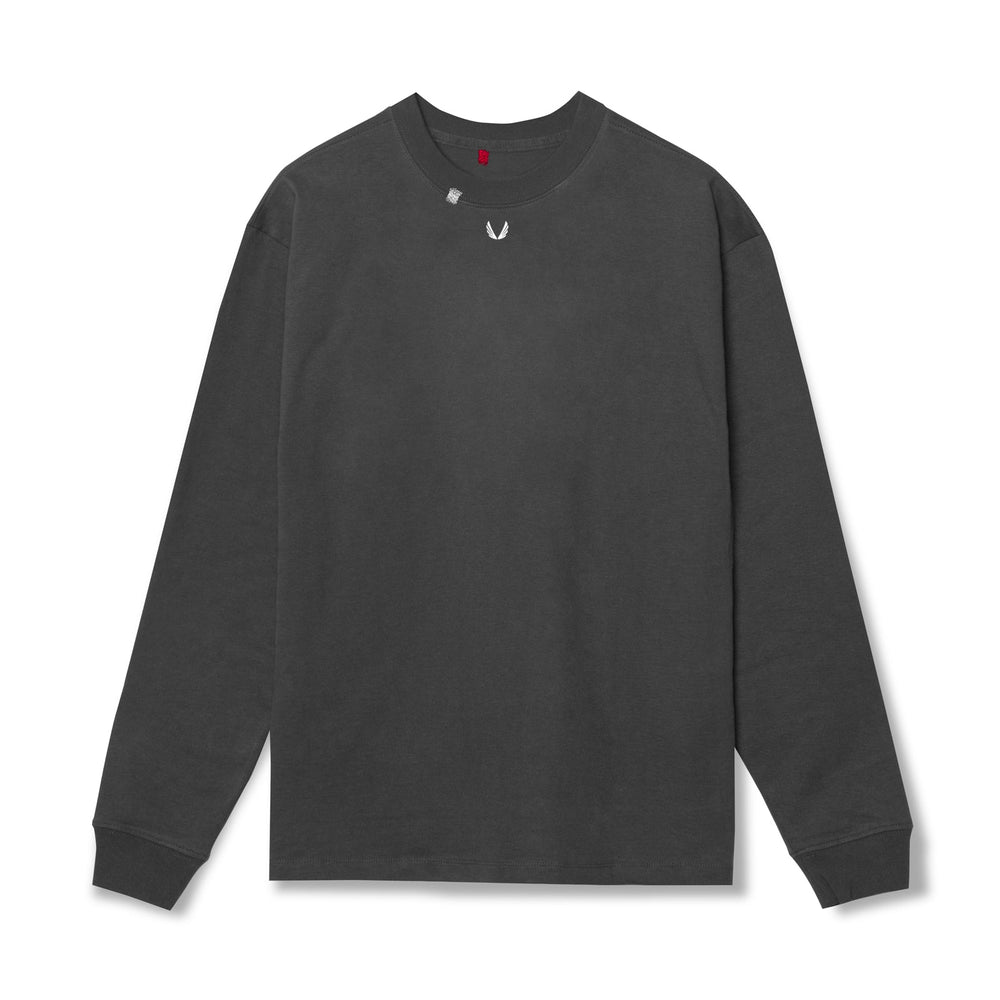 0851. Tech Essential™ Relaxed Long Sleeve - Space Grey/White "OTWR"