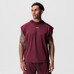 0983. Reversible 2-in-1 Cutoff Hoodie - Crimson