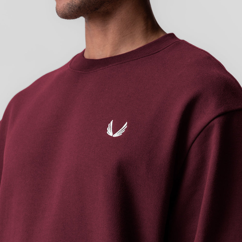 0984. Herringbone Terry Crewneck - Crimson